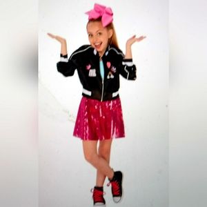 NWT RUBIES JOJO SIWA BOMBER JACKET SKIRT AND BOW CHILDS COSTUME MEDIUM